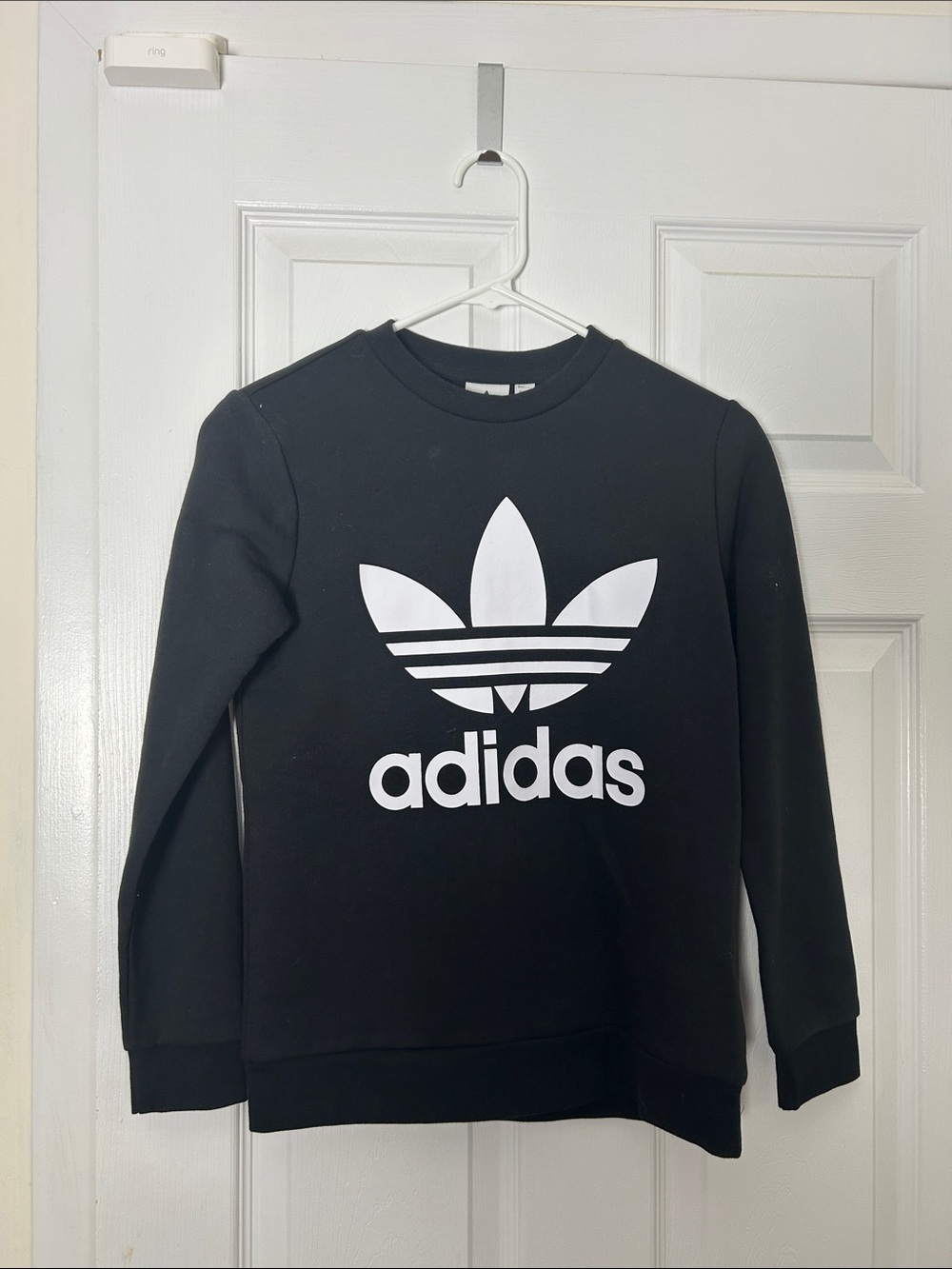 adidas Black Sweatshirt with White Trefoil Logo